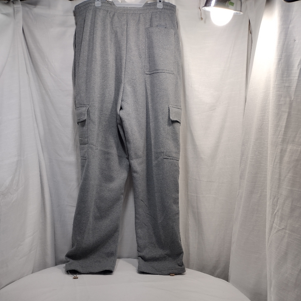 Oscar Sports Big & Tall Heather Gray Fleece Lined Jogging Pants - Picture 2 of 15